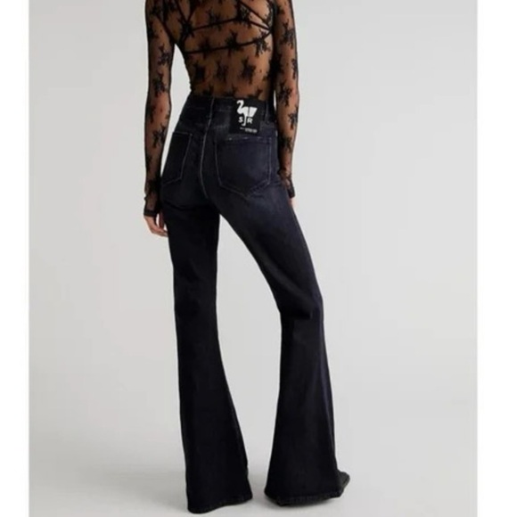 *NEW* SANDRINE ROSE BLACK RETRO SUPER FLARE JEAN 27 - Picture 2 of 9